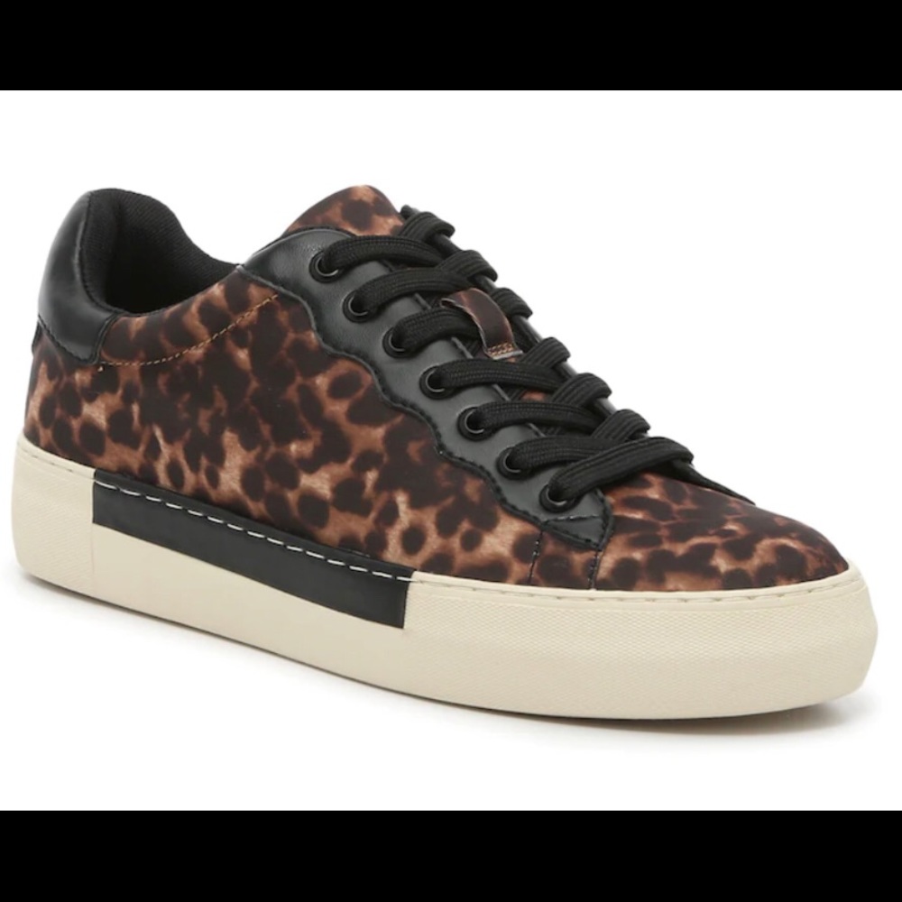 NWB Vince Camuto brown leopard leather sneaker.